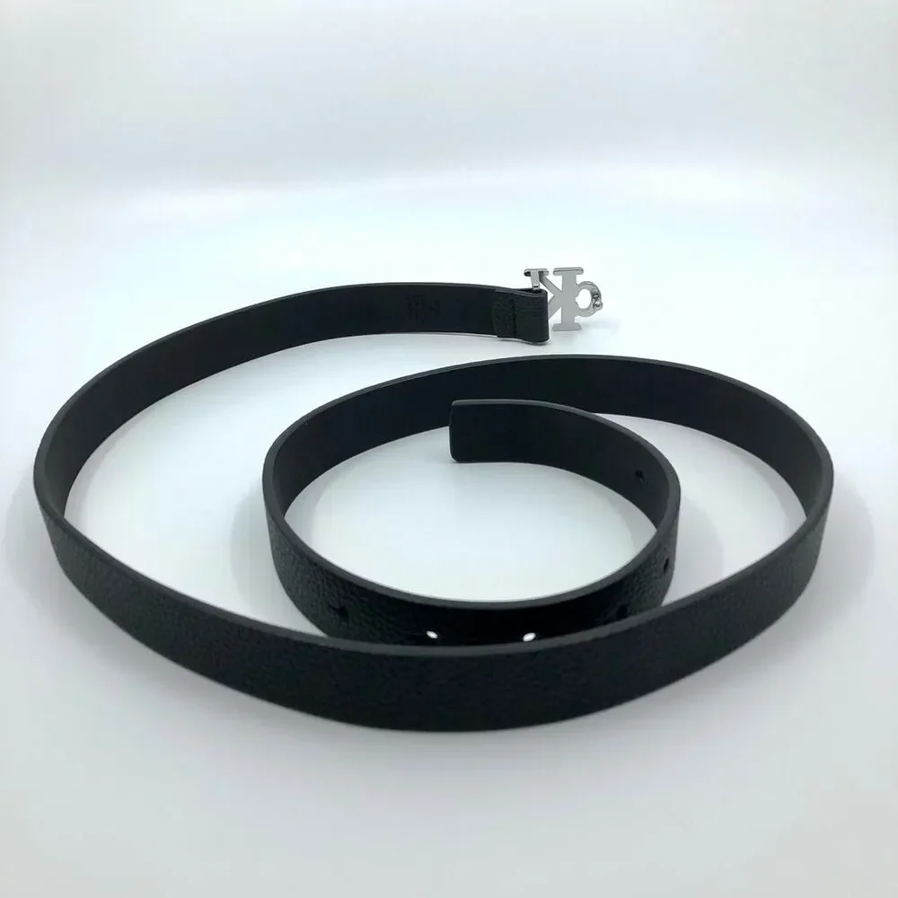 Women's Calvin Klein Women's Black Faux Leather Belt, 38–44 Inches, X7G9A493